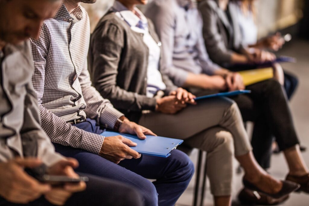 job candidates waiting to be interviewed