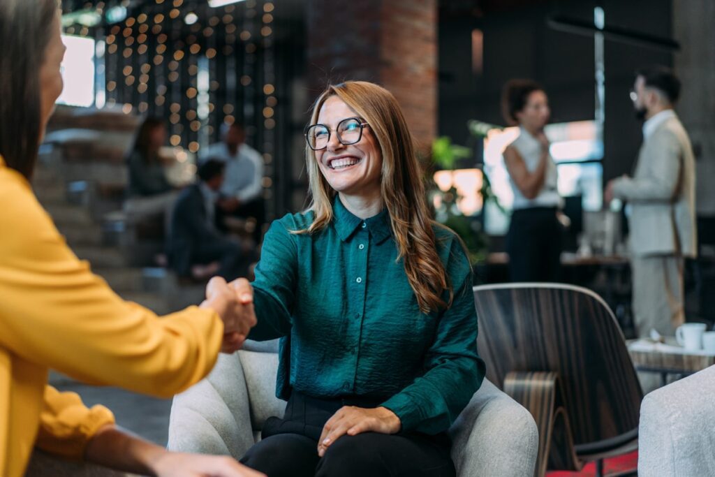 Business people shaking hands in the office