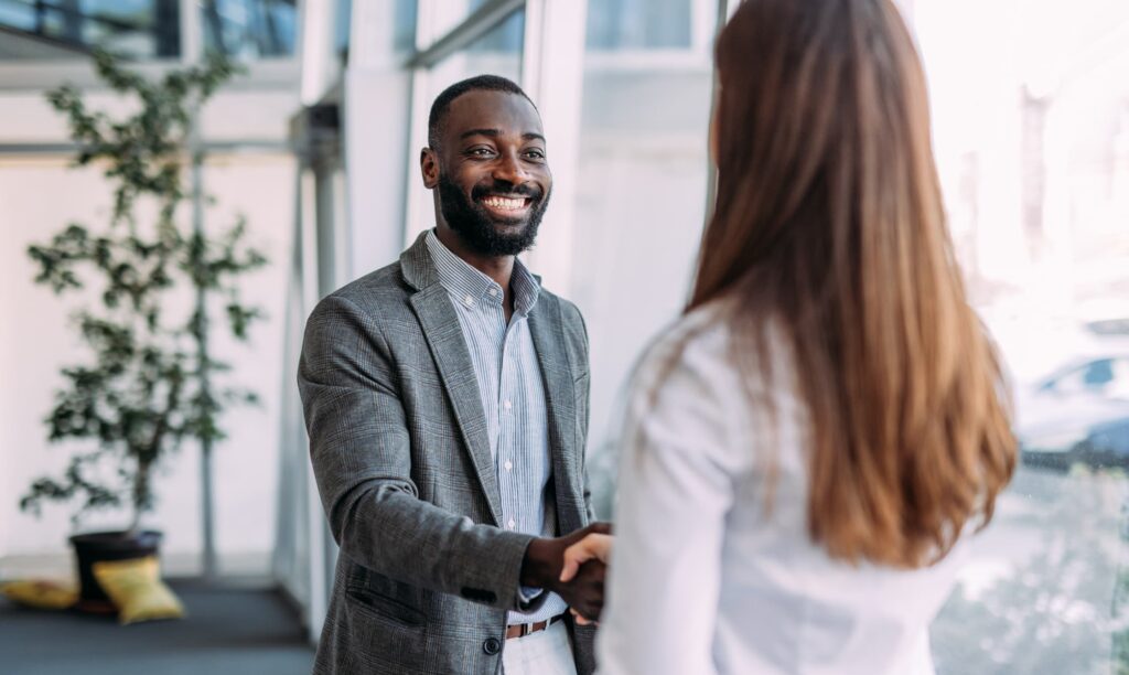 Business people shaking hands in the office