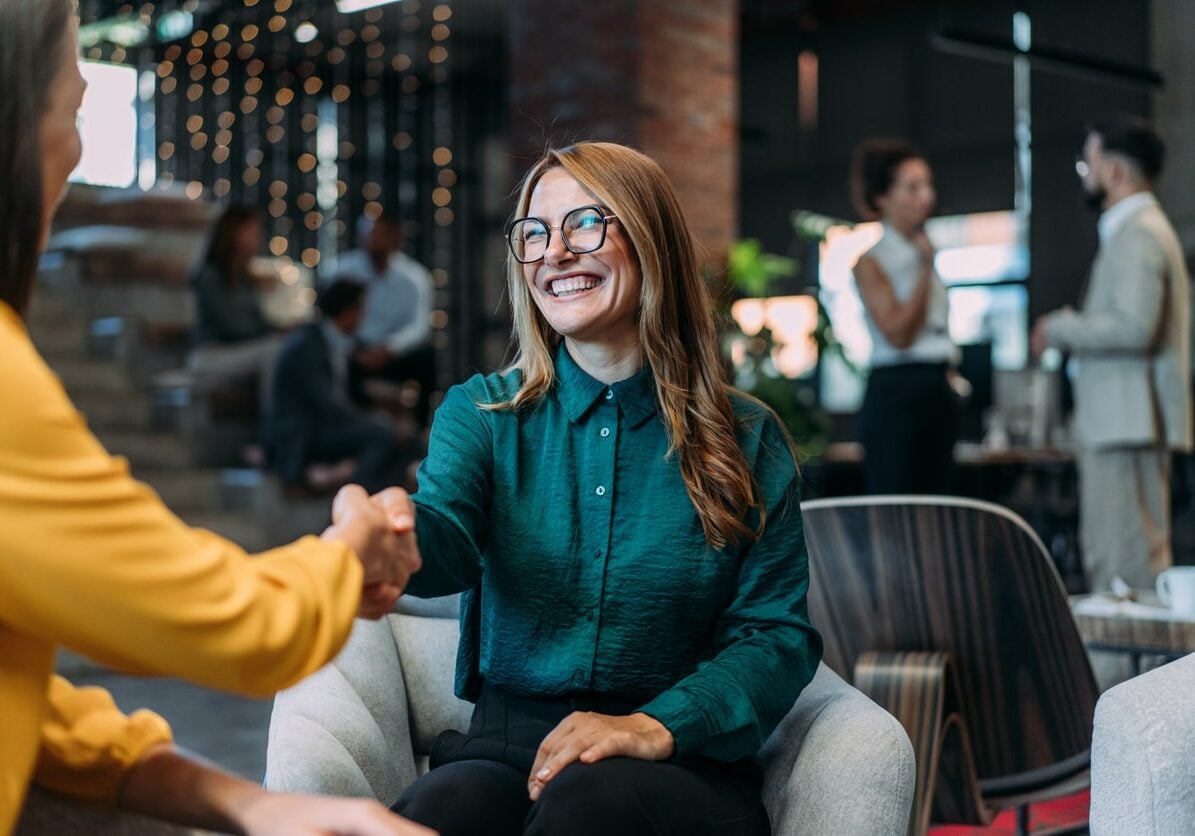 Business people shaking hands in the office